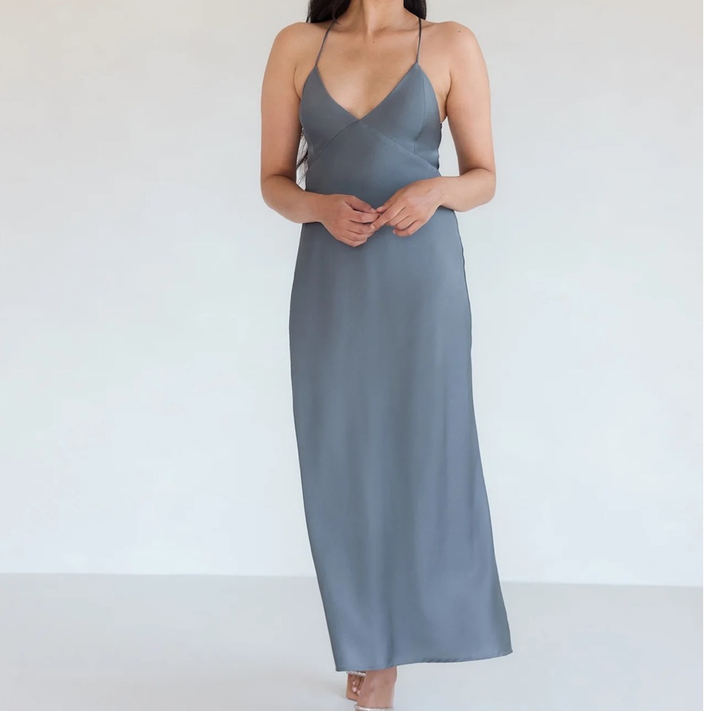 Park & Fifth Steel Blue Midi Dress